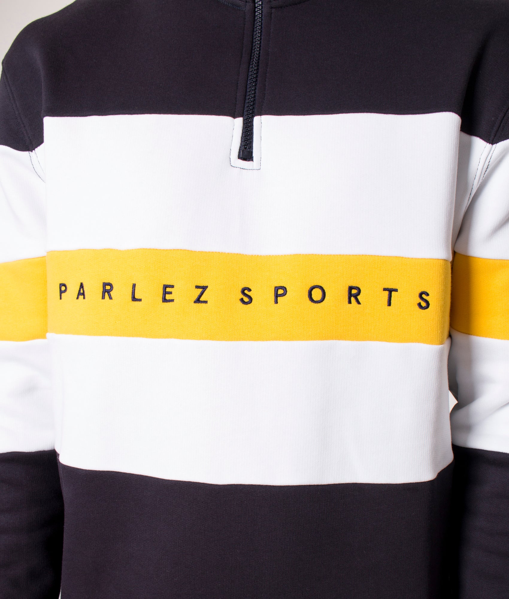Relaxed-Fit-Quarter-Zip-Aback-Sweatshirt-Navy-Parlez-EQVVS