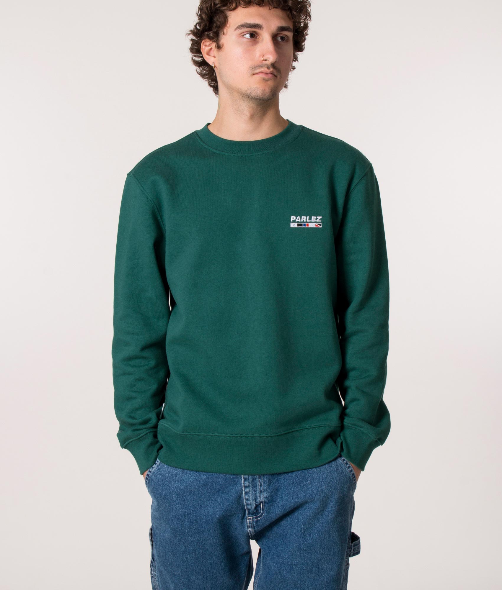 Parlez Relaxed Fit Cartwright Sweatshirt in Deep Teal, EQVVS