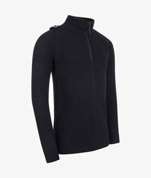 Quarter-Zip-Two-Tone-Fabric-Sweatshirt-Jet-Black-Ma-Strum-EQVVS
