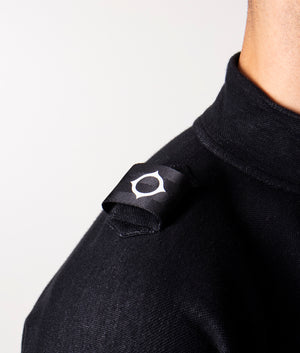 Quarter-Zip-Two-Tone-Fabric-Sweatshirt-Jet-Black-Ma-Strum-EQVVS