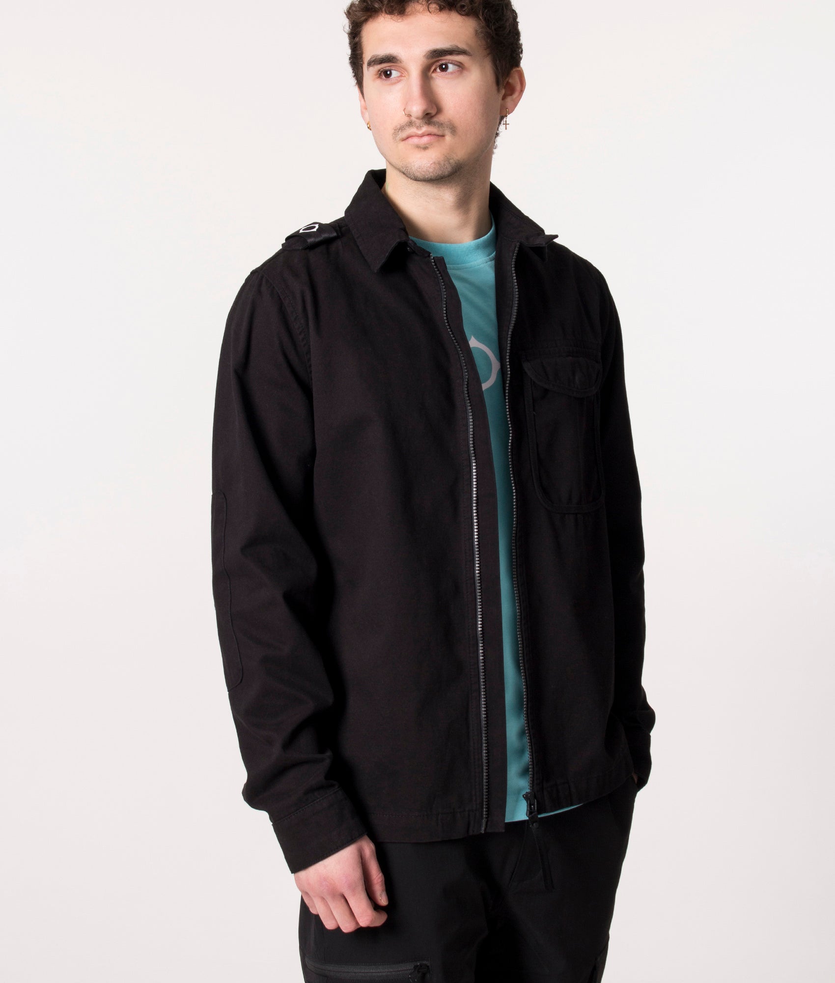 Zip-Through-Overshirt-Jet-Black-Ma.Strum-EQVVS