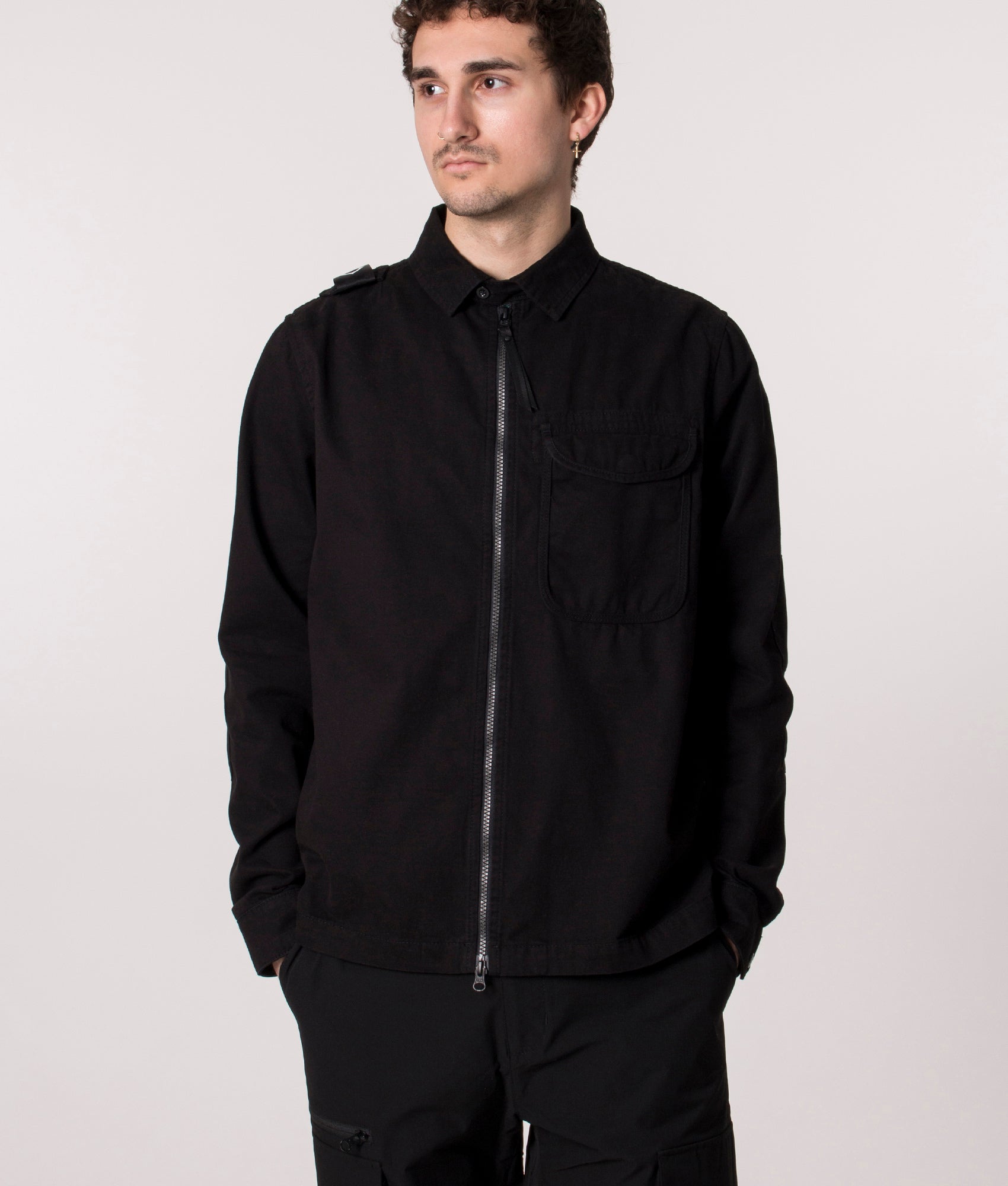 Zip-Through-Overshirt-Jet-Black-Ma.Strum-EQVVS