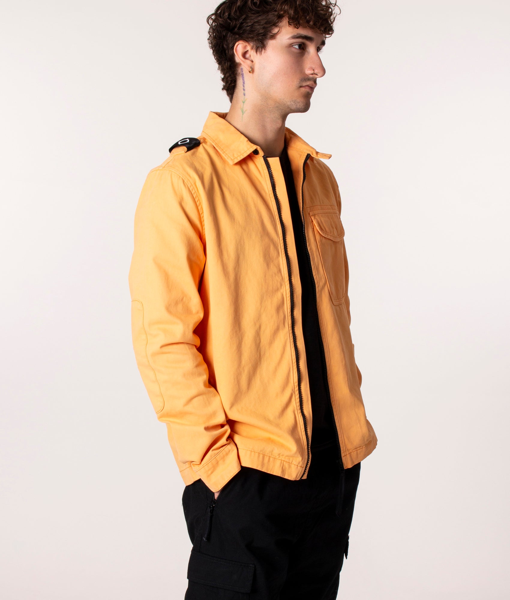Zip Through Overshirt in M803 Fiesta, Ma.Strum, EQVVS, Model front angle