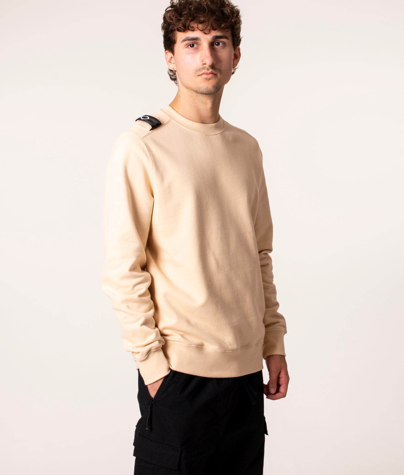 Core Crew Sweatshirt in M219 Marzipan, Ma.Strum, EQVVS, Front Angle Model