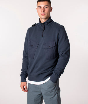Funnel Neck Sweatshirt in M428 Ink Navy, Ma.Strum, EQVVS, Model front