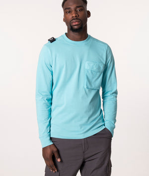 Long-Sleeve-Cargo-Pocket-T-Shirt-Sea-Blue-MA.Strum-EQVVS