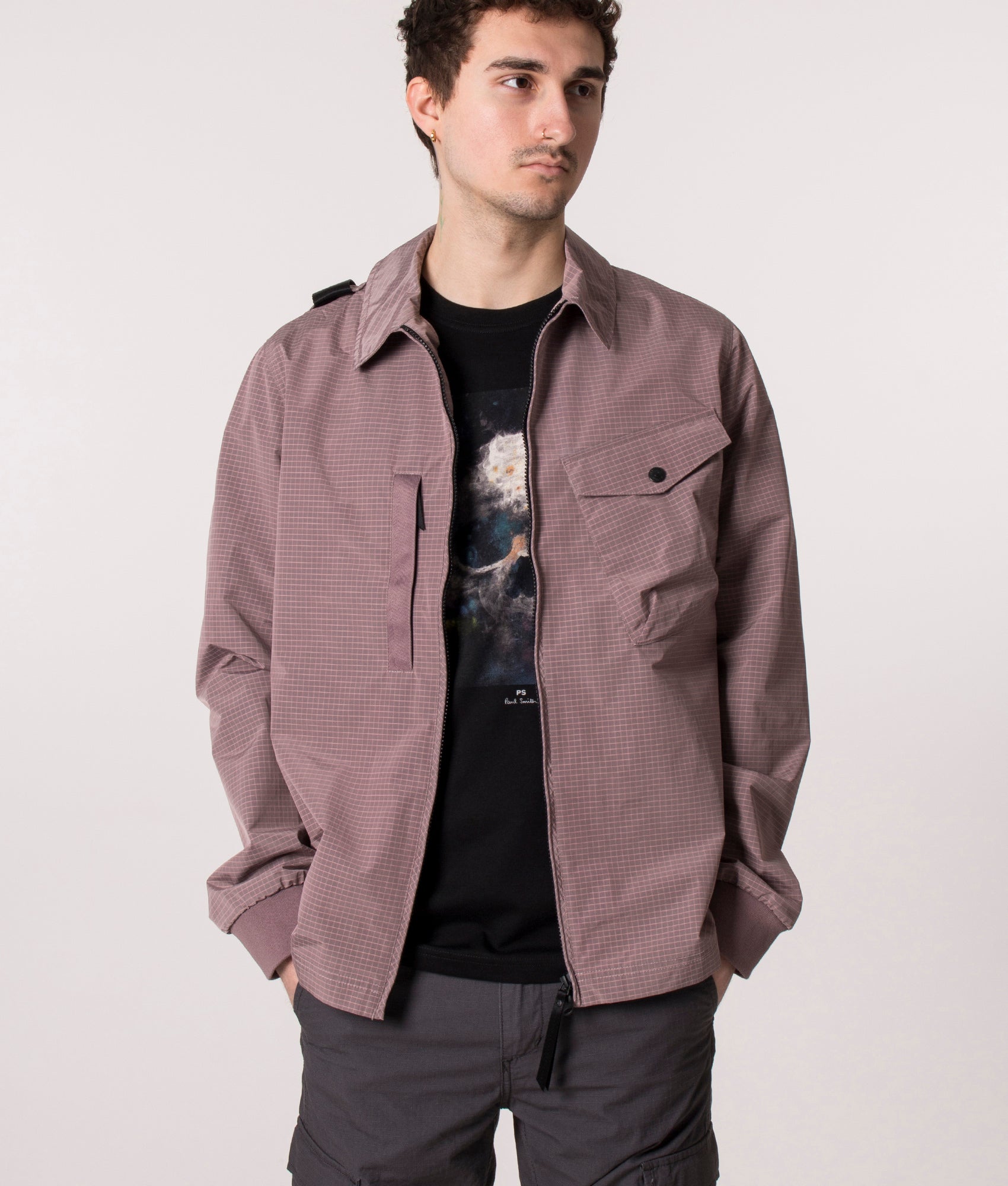Nylon-Grid-Overshirt-Mud-Pink-Ma.Strum-EQVVS