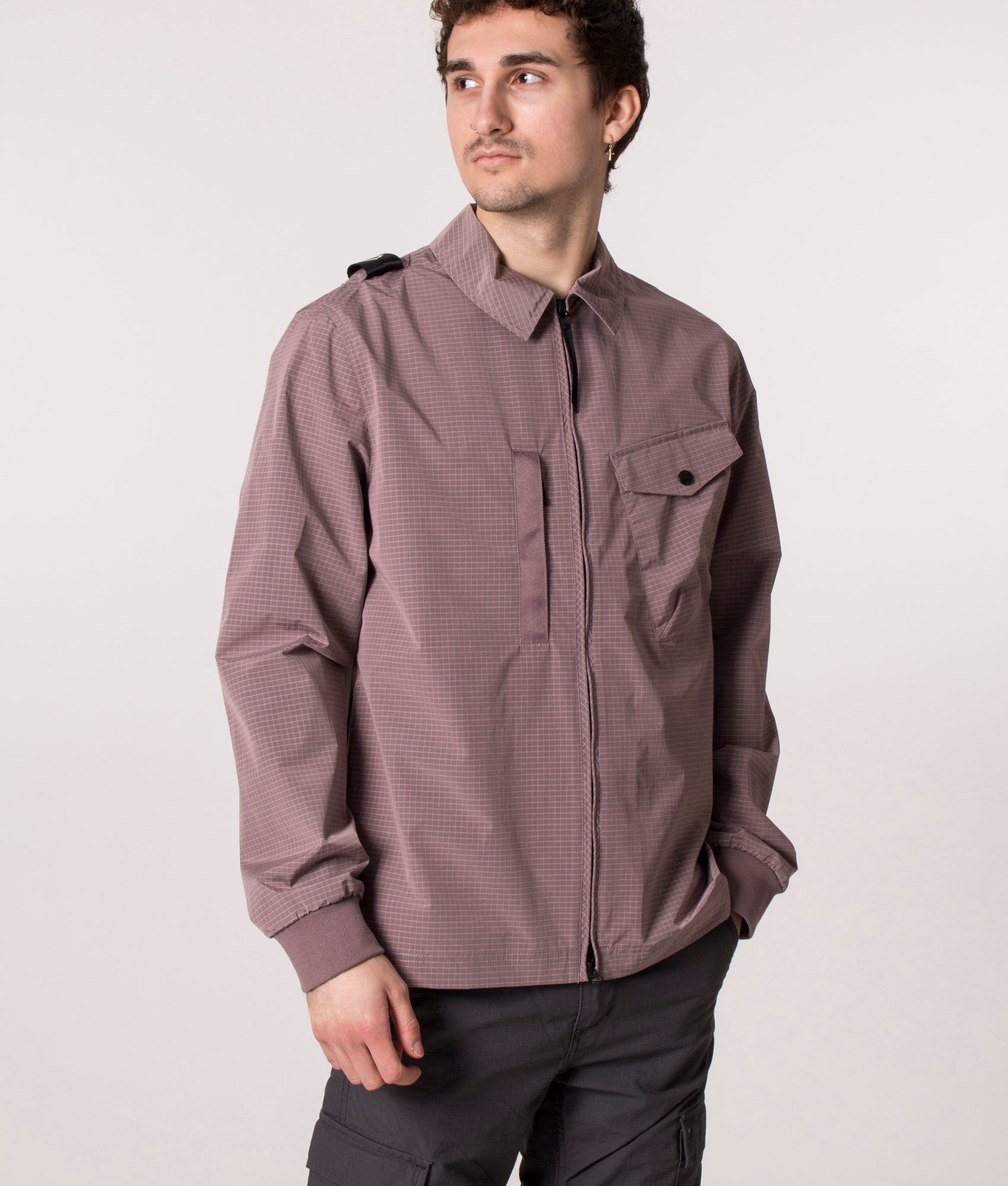 Nylon-Grid-Overshirt-Mud-Pink-Ma.Strum-EQVVS