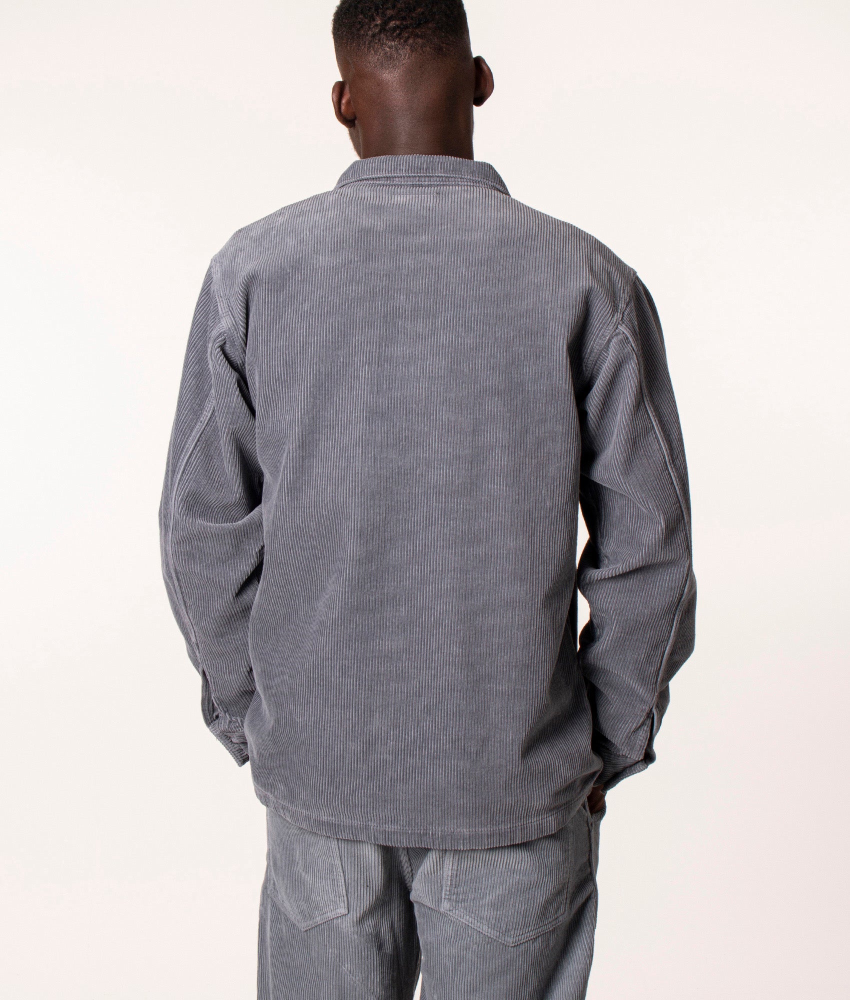Stan Ray CPO Overshirt in Battle Grey at EQVVS. Back Shot. 