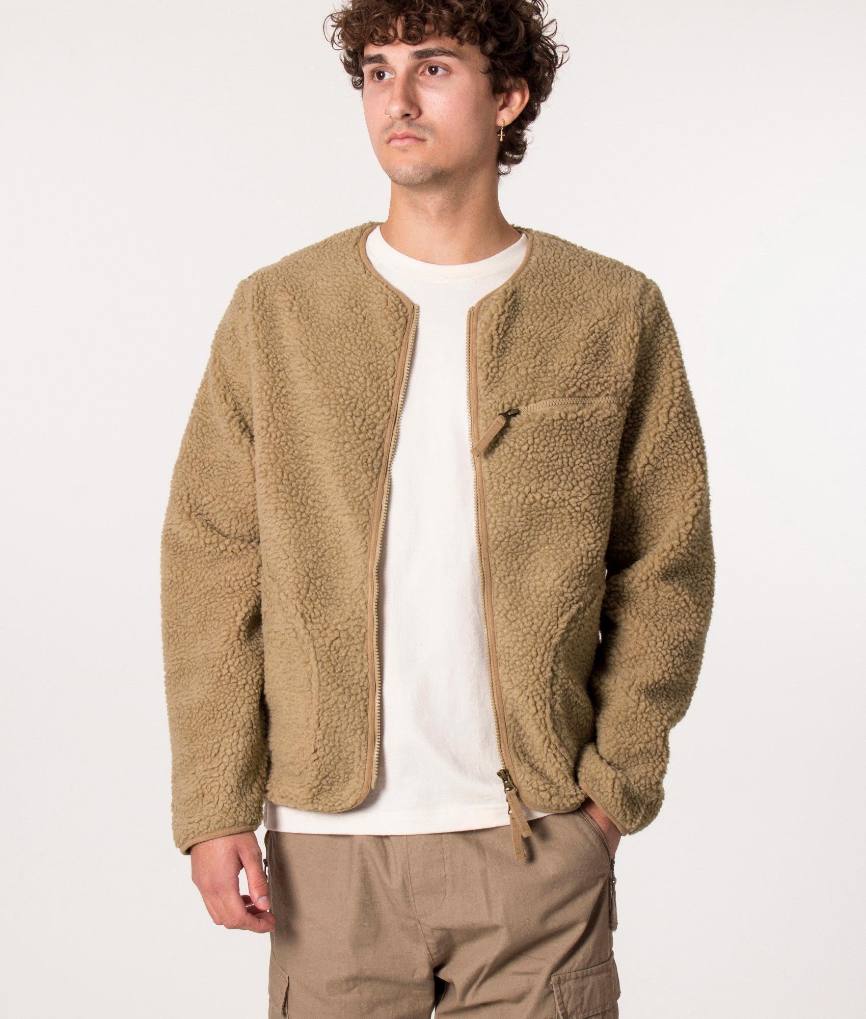 Relaxed-Fit-Zip-Through-Fleece-Jacket-Khaki-Stan-Ray-EQVVS