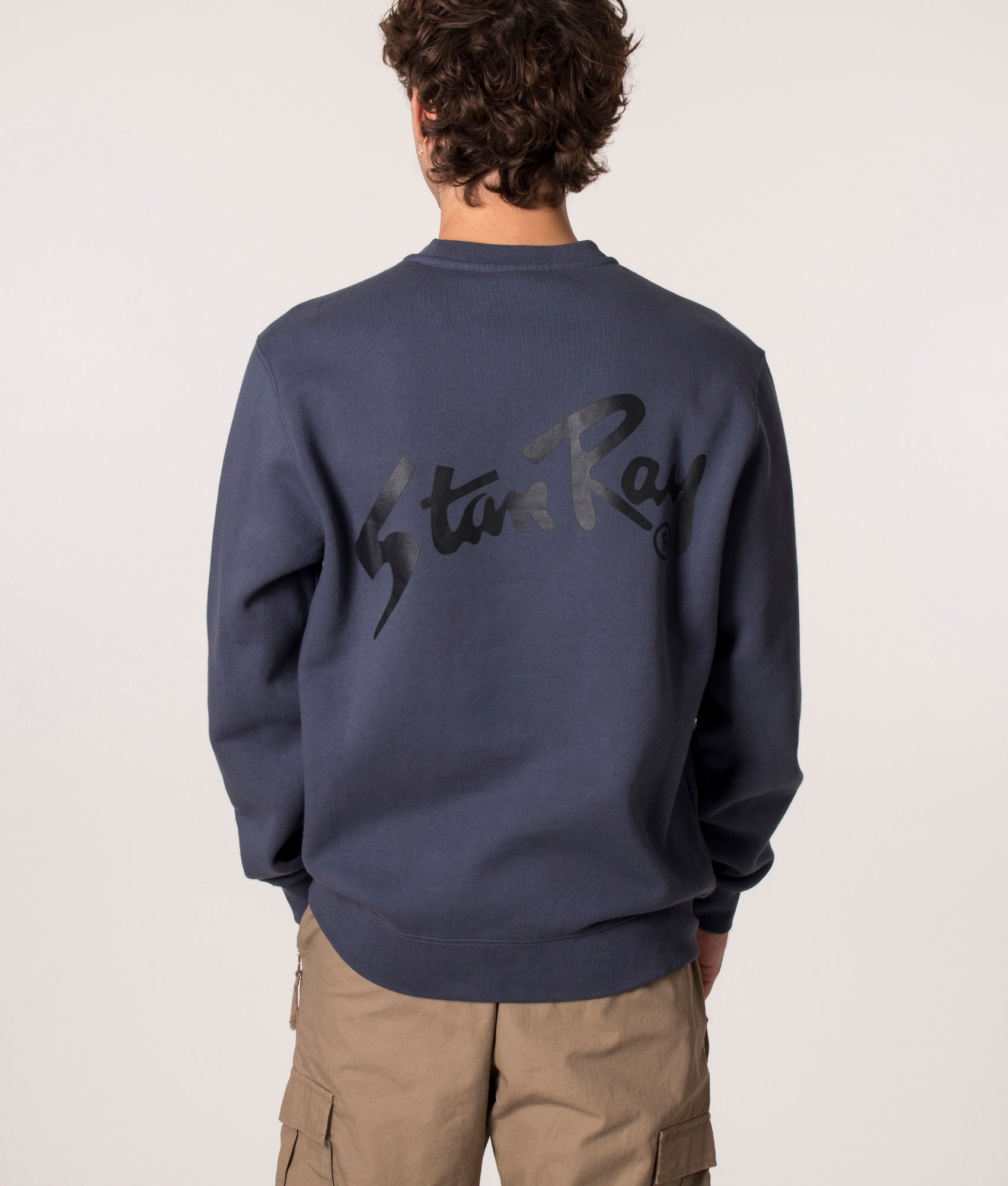 Stan Ray Stan OG Crew Sweatshirt in Battle Grey at EQVVS. Model back