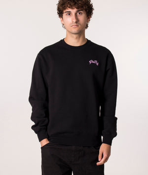 Stay Ray OG Crew Sweatshirt in Black at EQVVS. Model front 