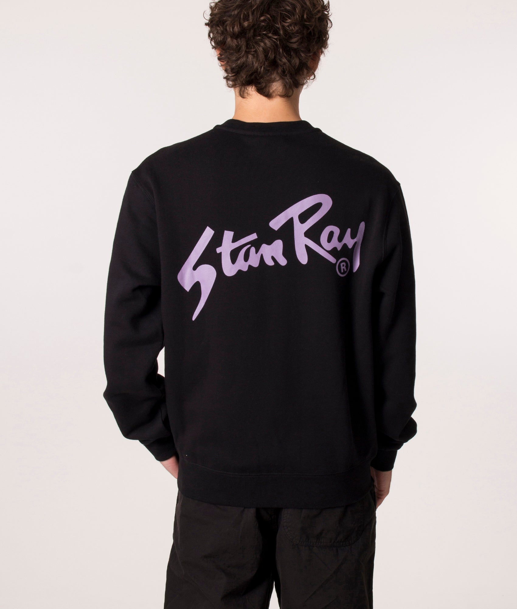 Stay Ray OG Crew Sweatshirt in Black at EQVVS. Model reverse