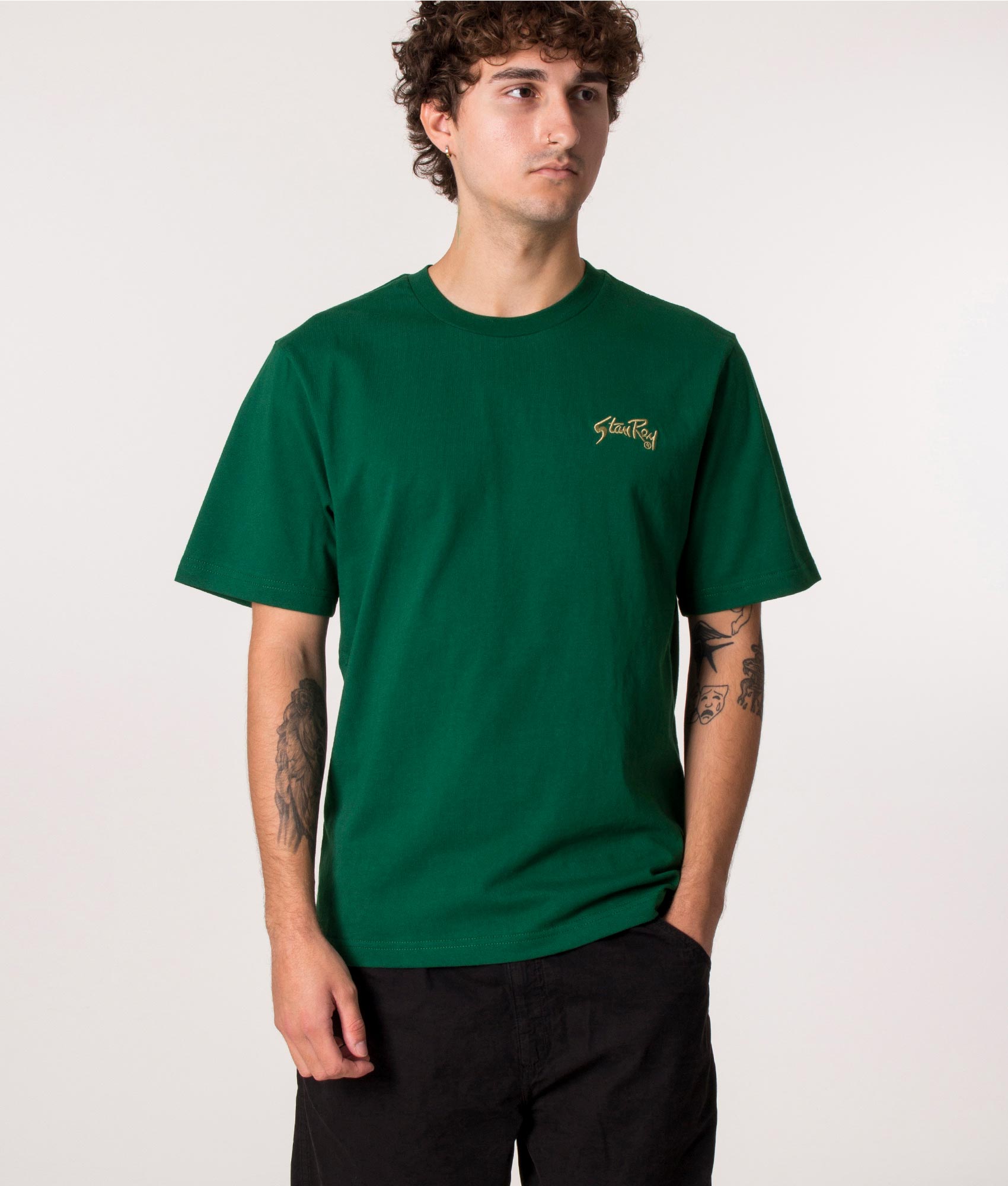 Stan Ray Stan OG T-Shirt in Ivy Green at EQVVS. Model front