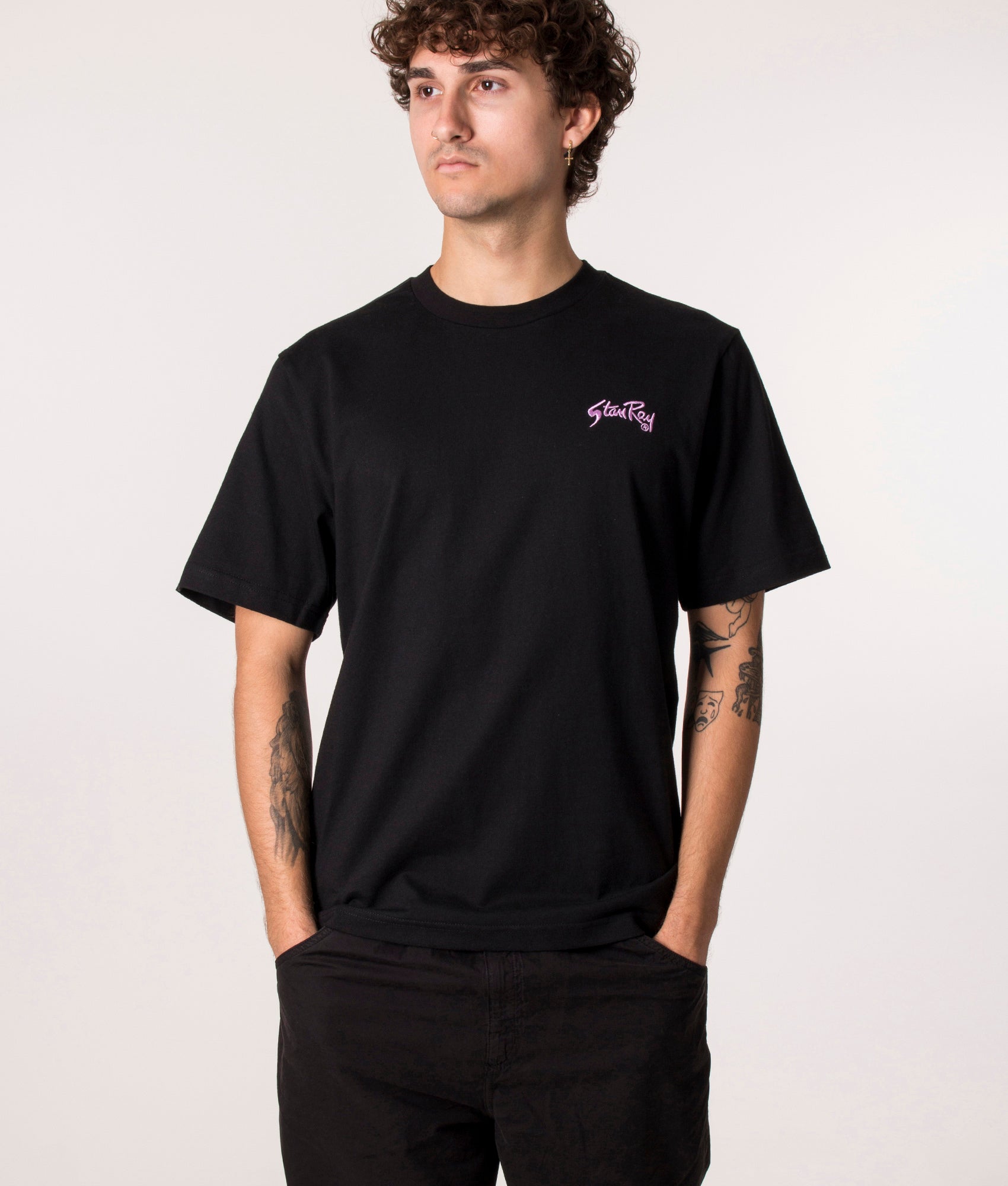Stan Ray OG T-Shirt in Black at EQVVS. Model front