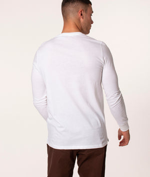PS Paul Smith Long Sleeve Zebra Logo T-Shirt in White at EQVVS. Model, back.
