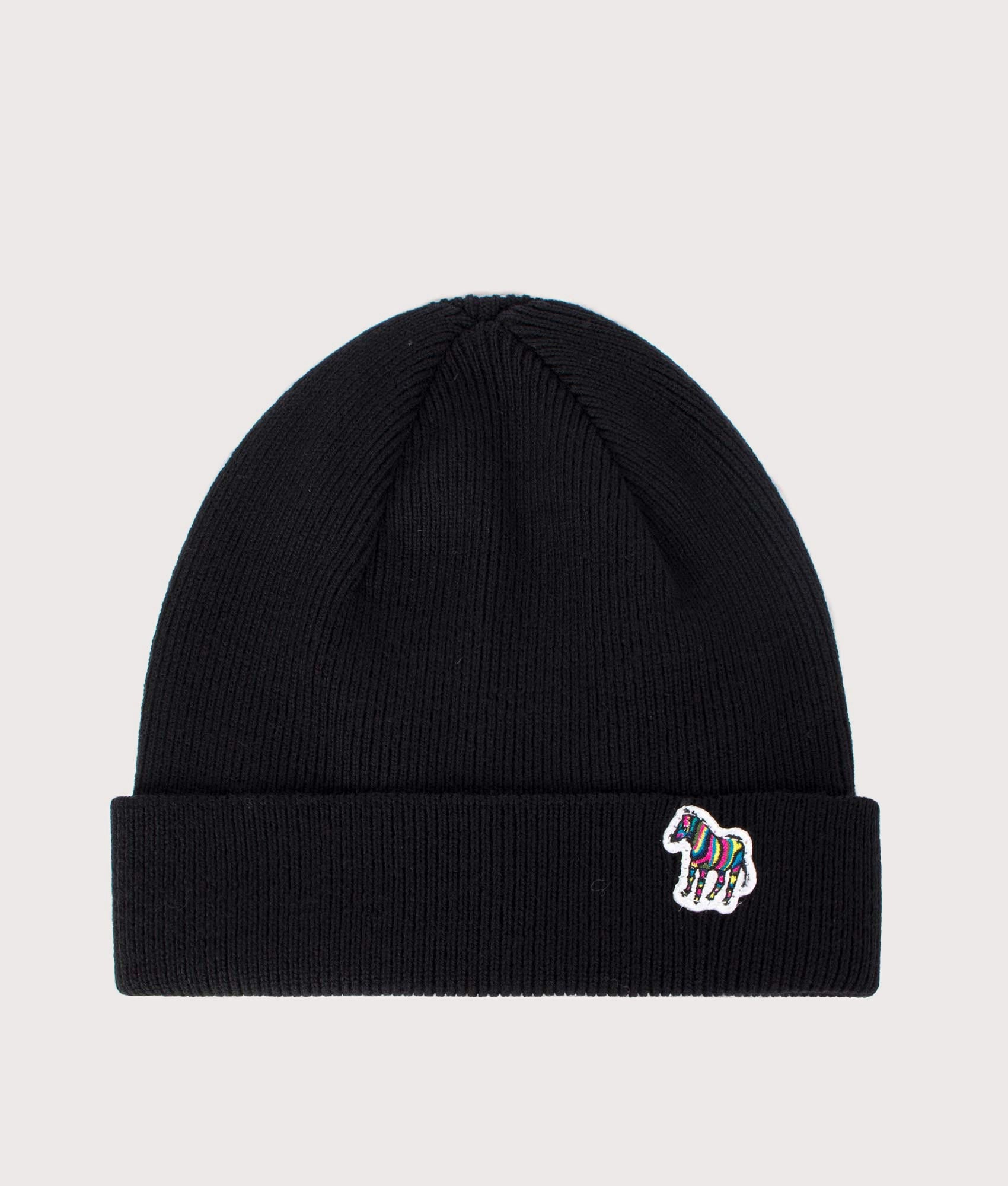 Zebra-Logo-Beanie-Hat-Black-PS-Paul-Smith-EQVVS