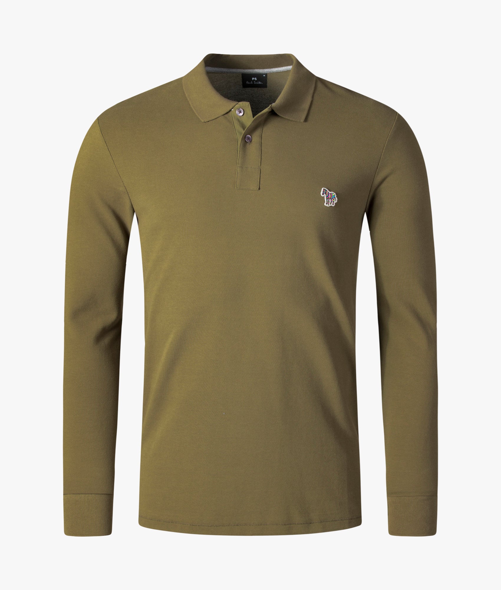 Long-Sleeve-Zebra-Logo-Polo-Khaki-PS-Paul-Smith-EQVVS
