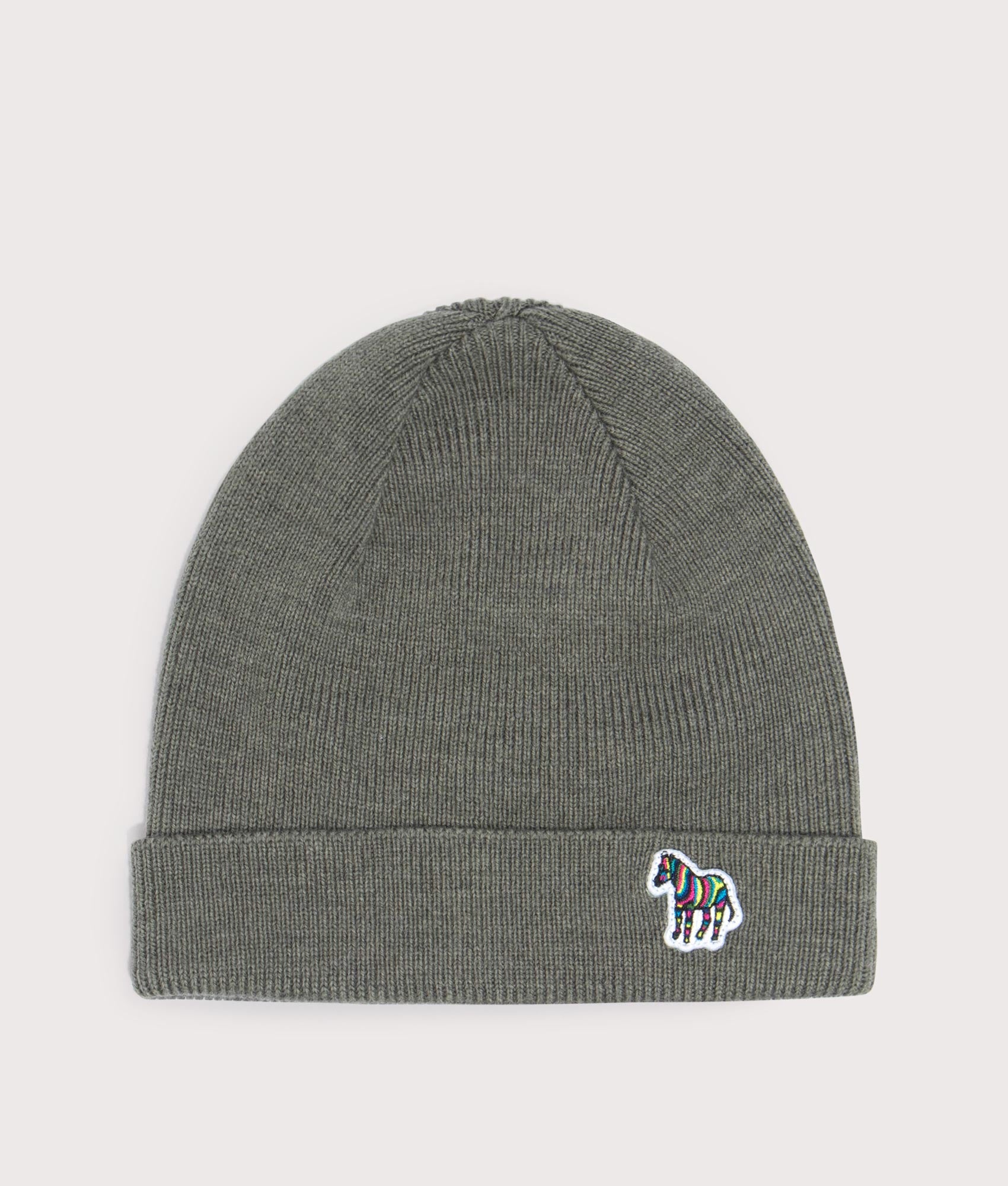 Zebra-Logo-Beanie-Hat-Khaki-PS-Paul-Smith-EQVVS