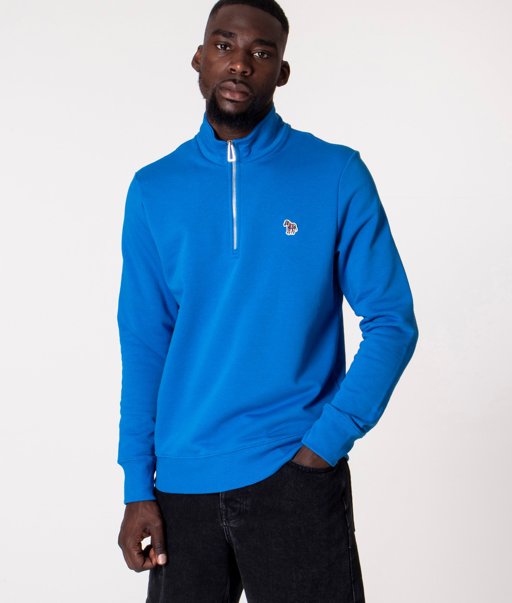Quarter-Zip-Zebra-Logo-Sweatshirt-Cobalt-Blue-PS-Paul-Smith-EQVVS