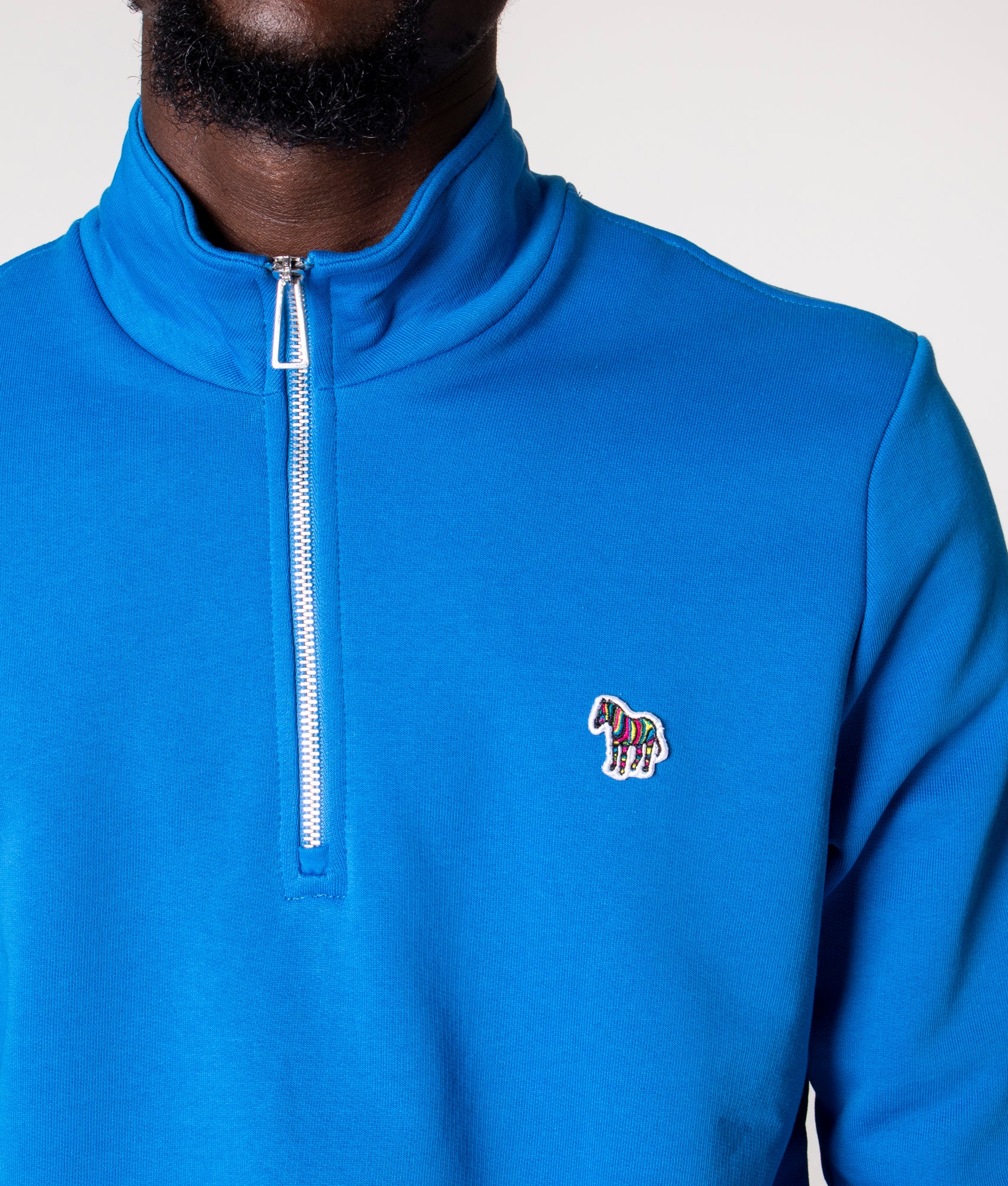 Quarter-Zip-Zebra-Logo-Sweatshirt-Cobalt-Blue-PS-Paul-Smith-EQVVS