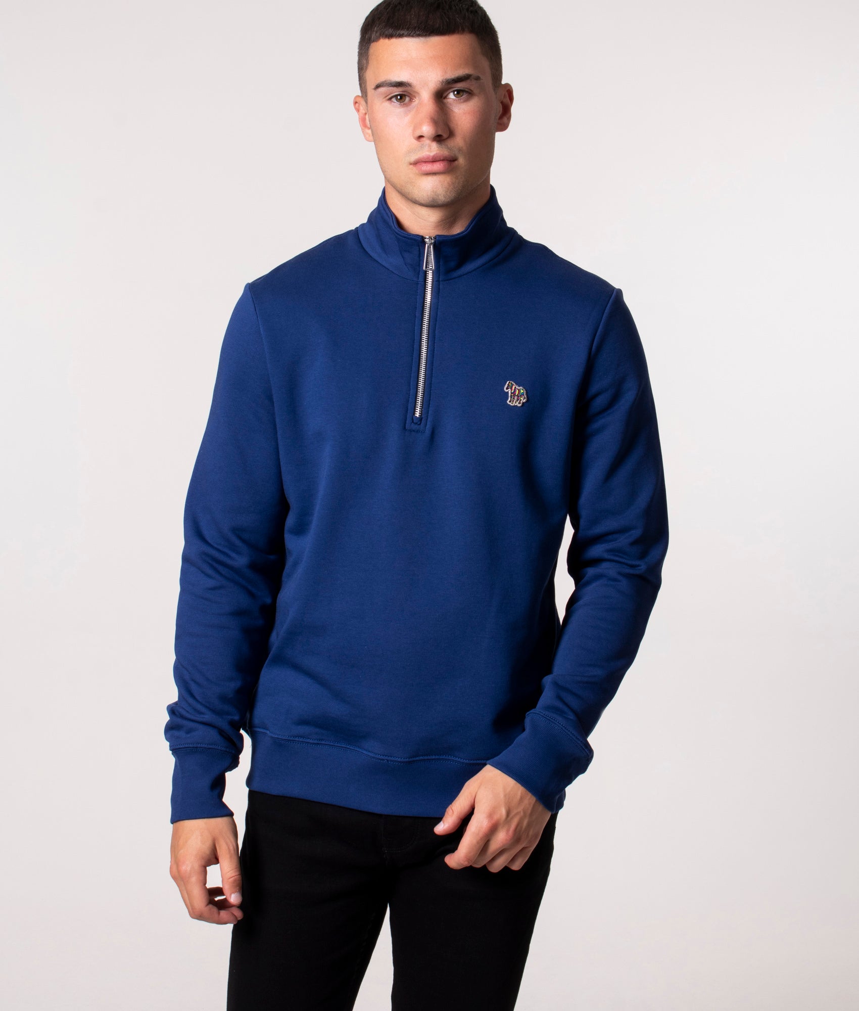 Quarter-Zip-Zebra-Logo-Sweatshirt-Cobalt-Blue-PS-Paul-Smith-EQVVS