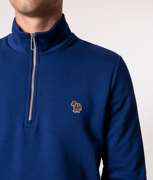 Quarter-Zip-Zebra-Logo-Sweatshirt-Cobalt-Blue-PS-Paul-Smith-EQVVS