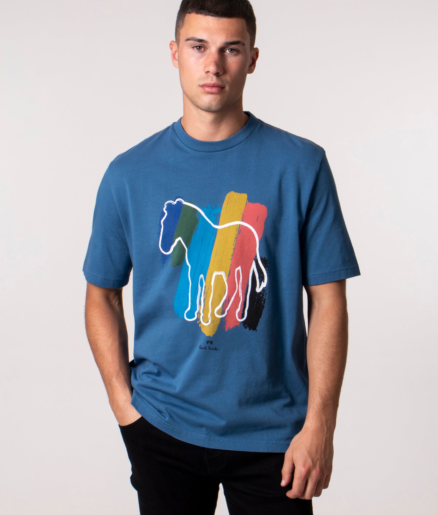 Broad-Stripe-Zebra-T-Shirt-Greyish-Blue-PS-Paul-Smith-EQVVS