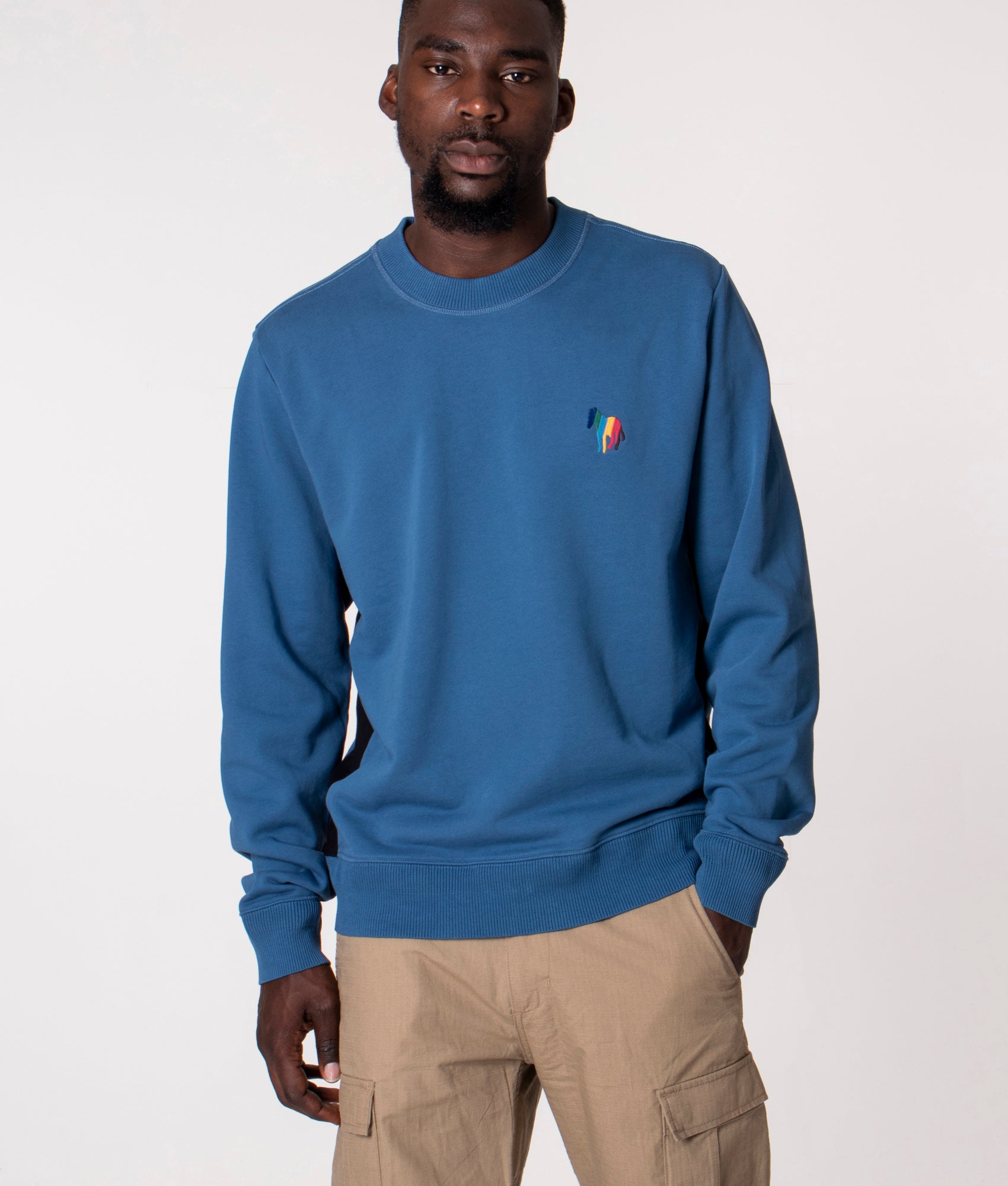 Zebra-Emblem-Sweatshirt-Greyish-Blue-PS-Paul-Smiyth-EQVVS
