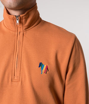 Zebra-Emblem-Quarter-Zip-Sweatshirt-Light-Rust-PS-Paul-Smith-EQVVS