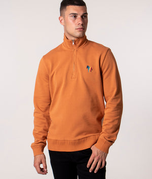 Zebra-Emblem-Quarter-Zip-Sweatshirt-Light-Rust-PS-Paul-Smith-EQVVS