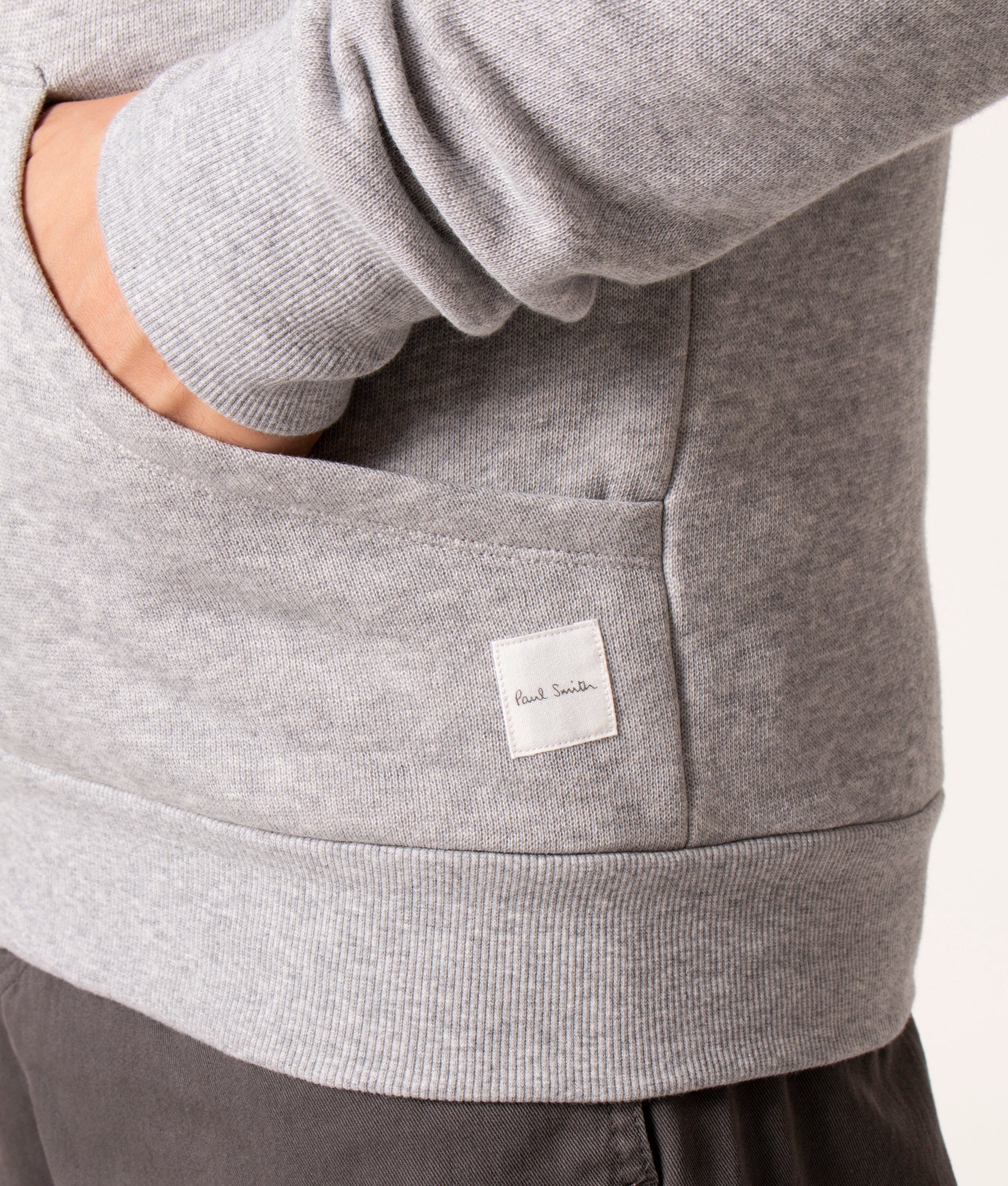 PS Paul Smith Zip Through Collar Detail Sweatshirt in Grey at EQVVS, front detail