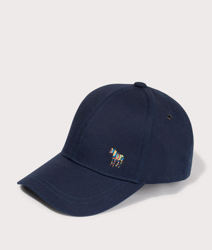 Zebra Logo Baseball Cap in Navy by PS Paul Smith at EQVVS angled image