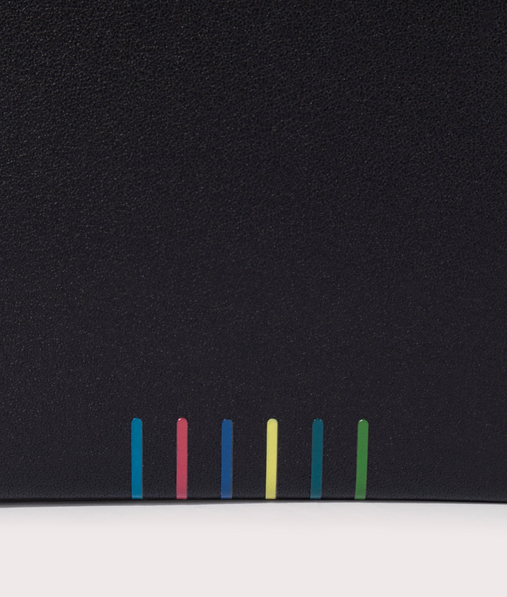 Stripe Bifold Wallet in Black by PS Paul Smith at EQVVS close up detail image
