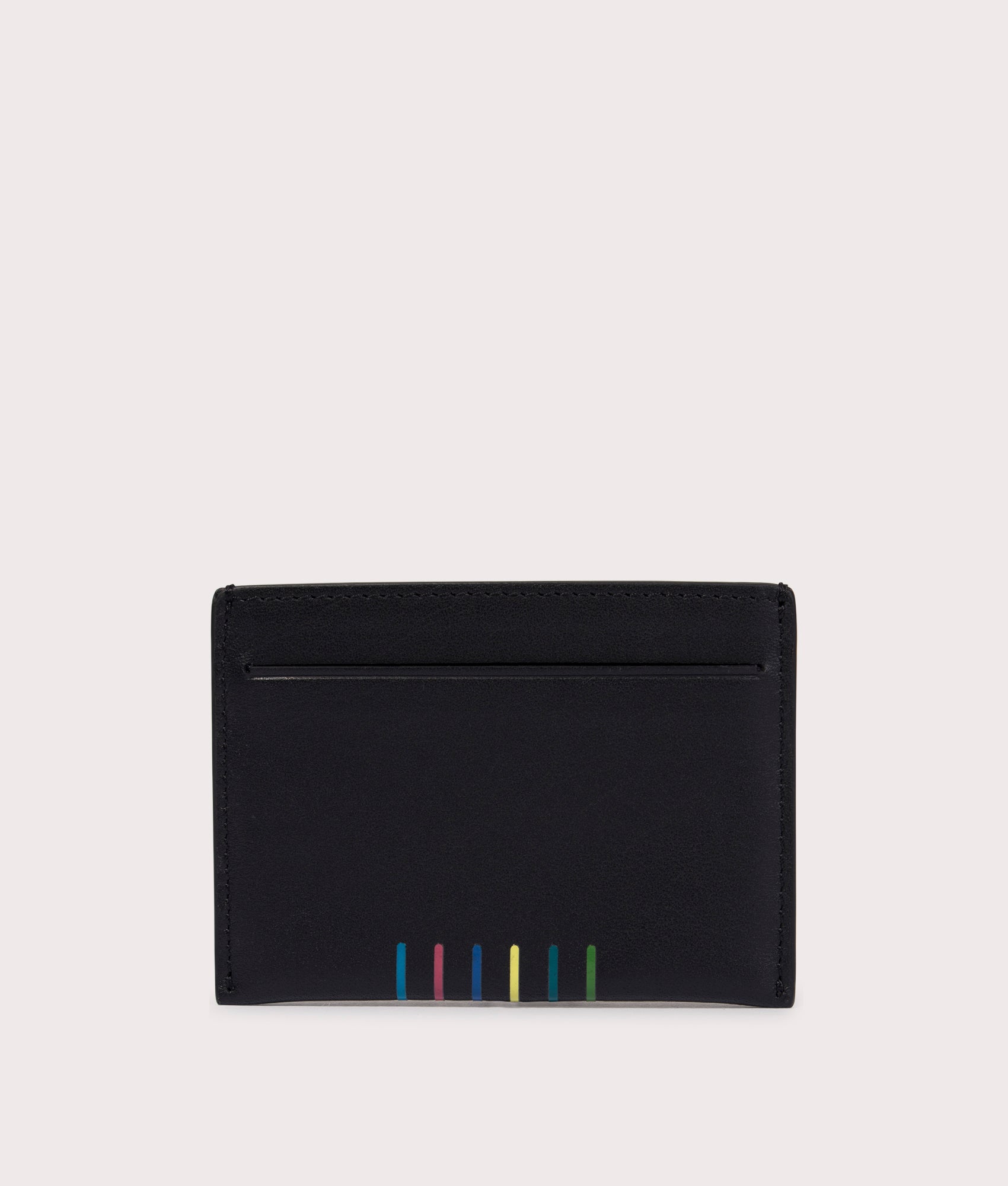 Stripe Card Holder in Black by PS Paul Smith at EQVVS back image