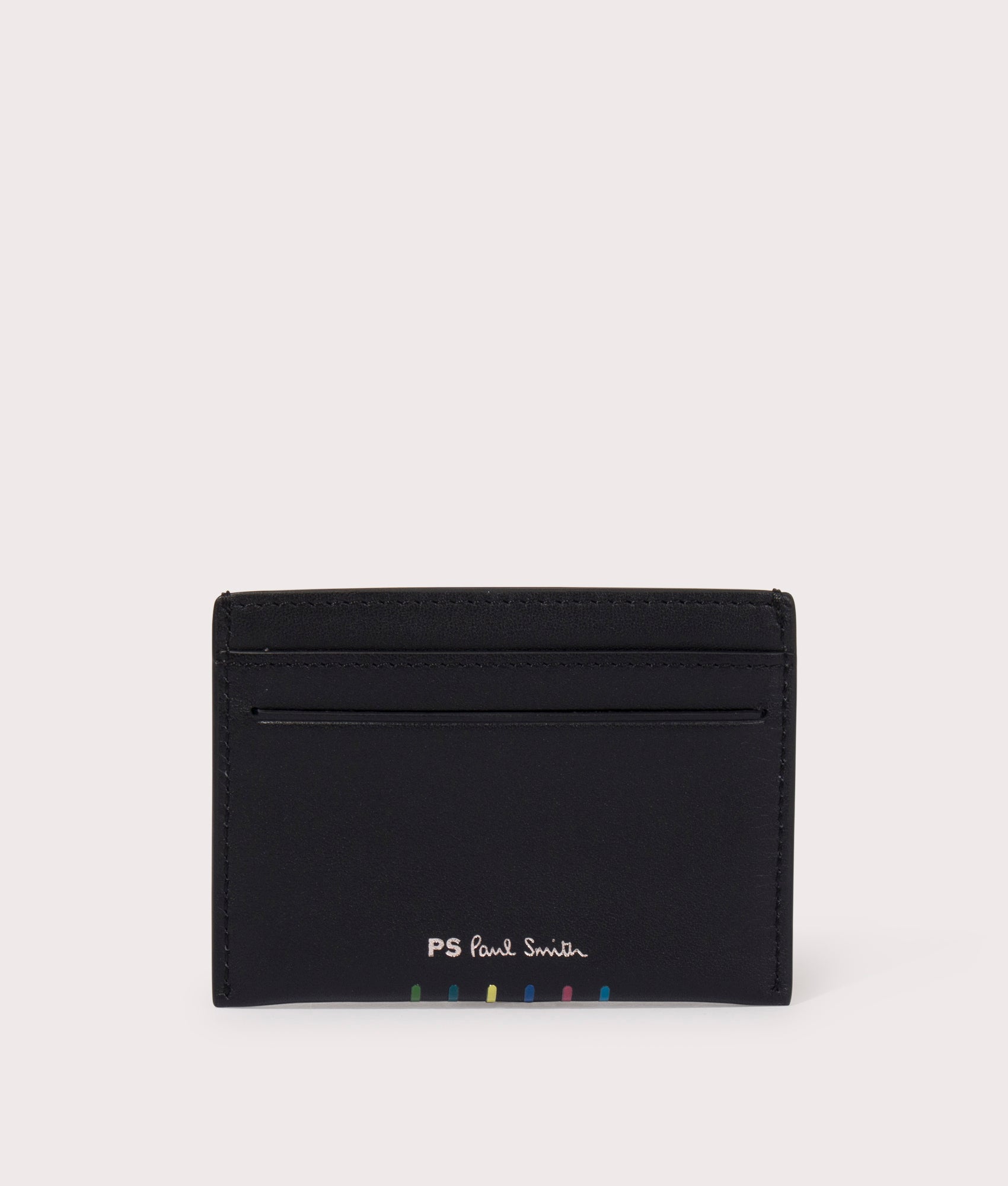 Stripe Card Holder in Black by PS Paul Smith at EQVVS front image