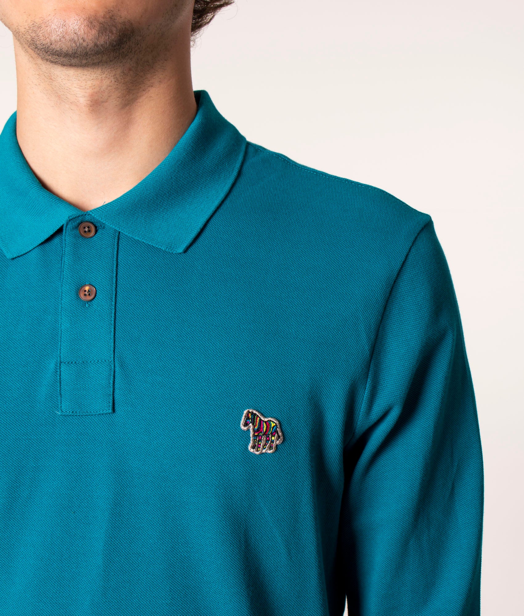 Long-Sleeve-Zebra-Badge-Polo-Shirt-Petrol-Blue-PS-Paul-Smith-EQVVS
