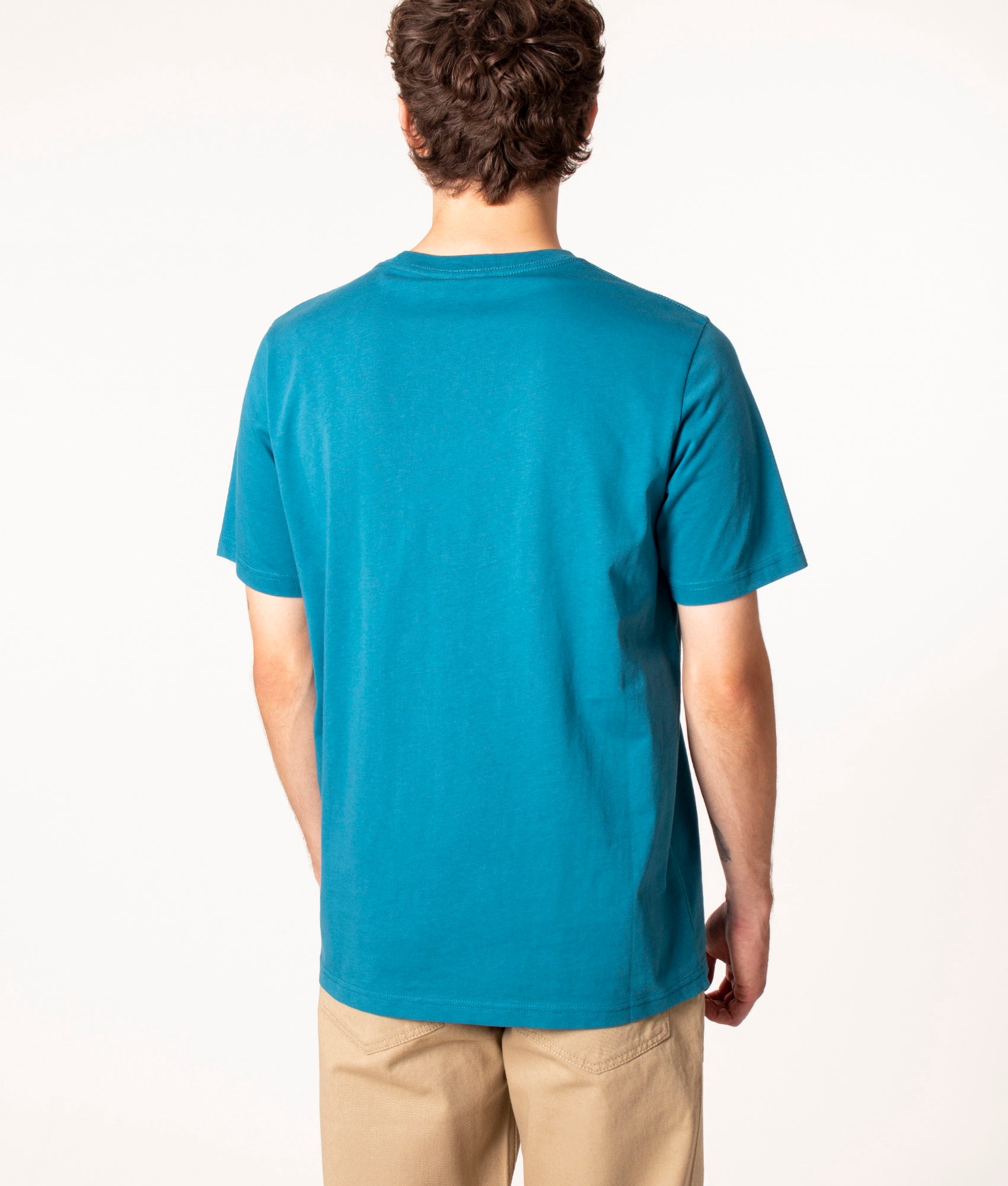 Zebra Badge T-Shirt in 44F Petrol Blue, PS Paul Smith, EQVVS, Back Model