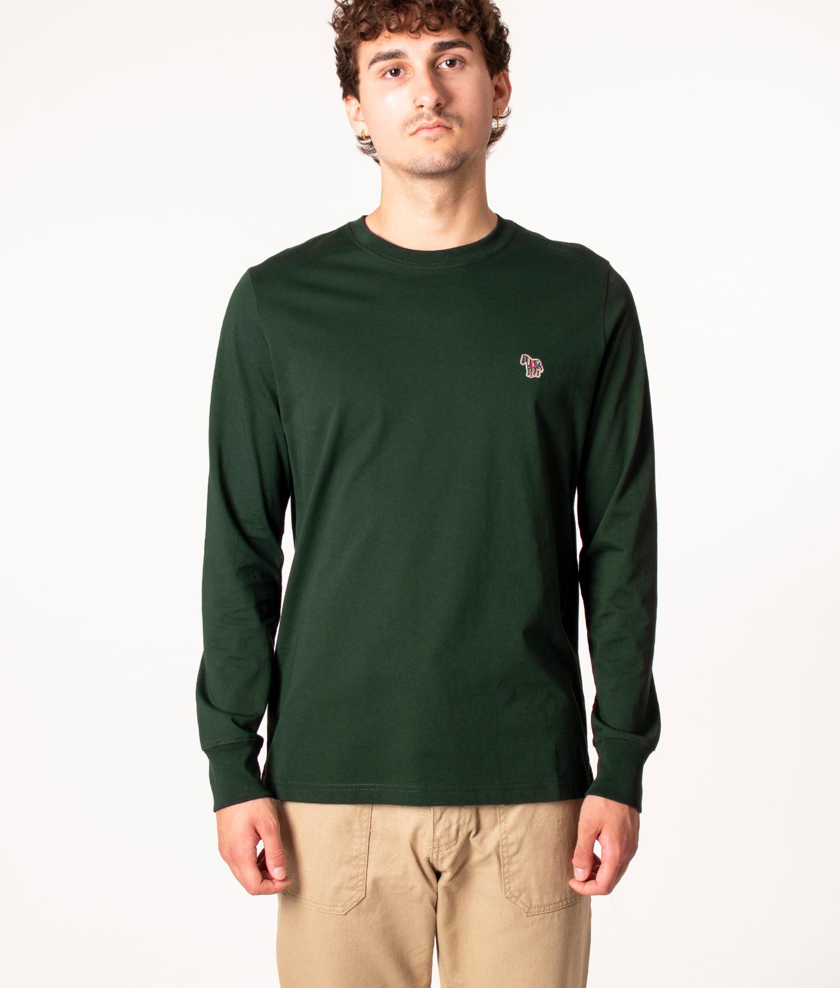 Long-Sleeve-Zebra-Badge-T-Shirt-Very-Dark-Green-PS-Paul-Smith-EQVVS