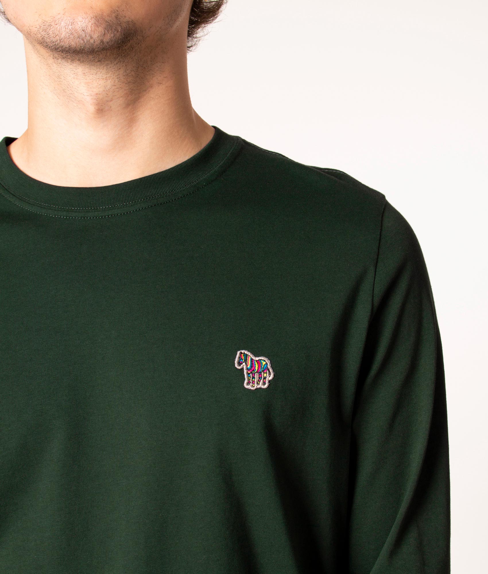 Long-Sleeve-Zebra-Badge-T-Shirt-Very-Dark-Green-PS-Paul-Smith-EQVVS