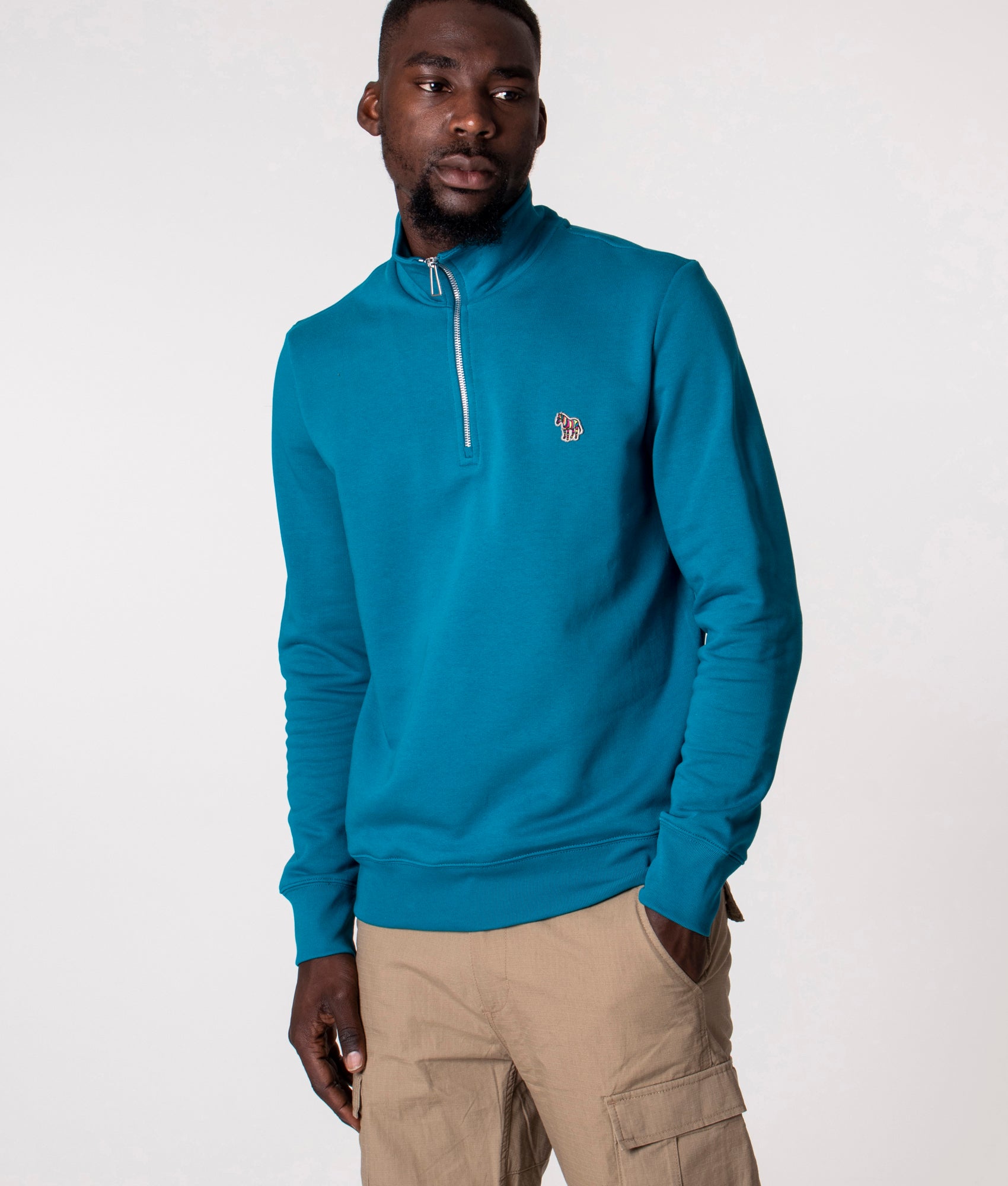 Quarter-Zip-Zebra-Logo-Sweatshirt-Blue-PS-Paul-Smith-EQVVS