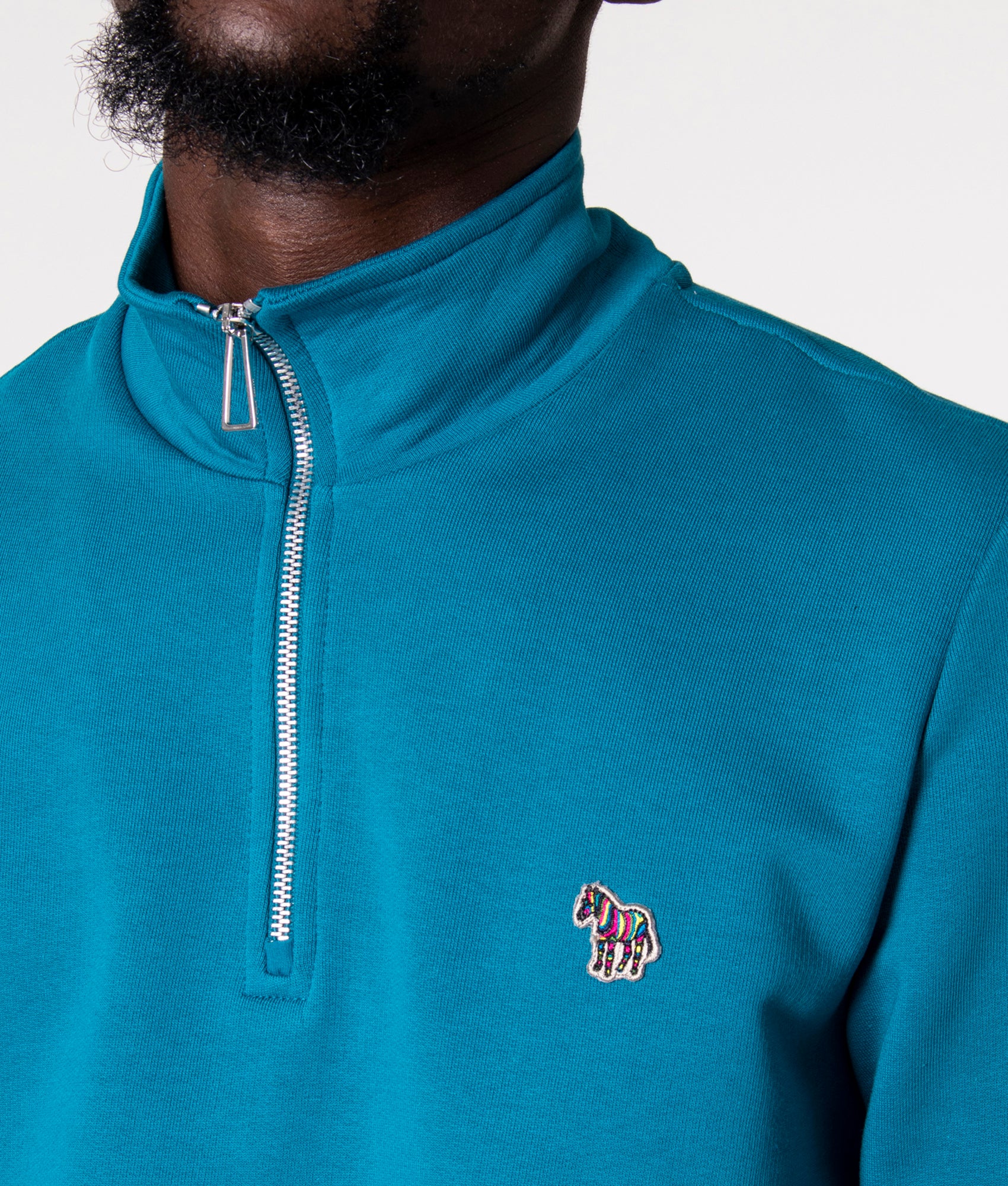 Quarter-Zip-Zebra-Logo-Sweatshirt-Blue-PS-Paul-Smith-EQVVS
