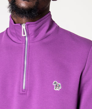 Quarter-Zip-Zebra-Logo-Sweatshirt-Purple-PS-Paul-Smith-EQVVS
