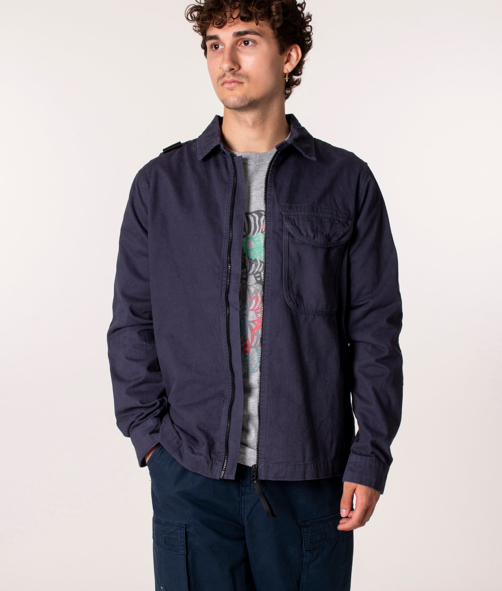 Zip Through Overshirt Ink Navy EQVVS