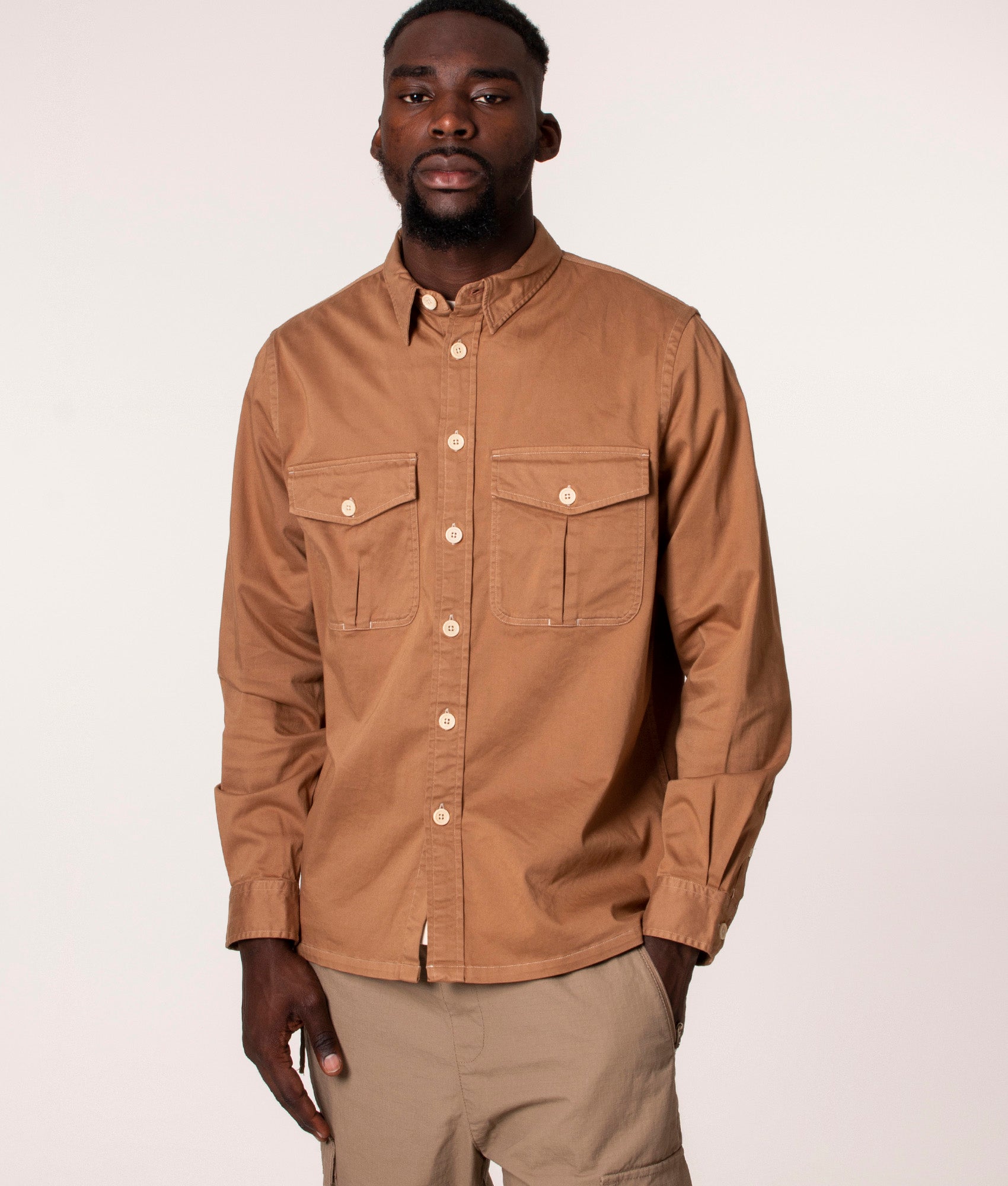 Relaxed-Fit-Chest-Pocket-Shirt-Camel-PS-Paul-Smith-EQVVS