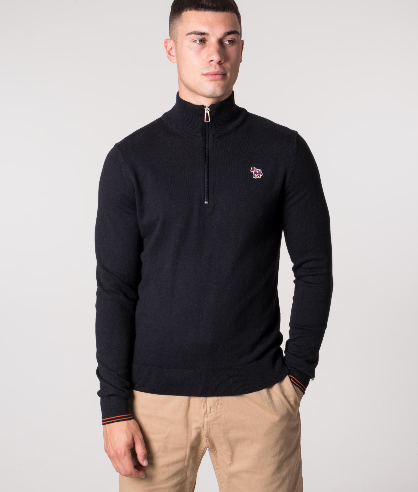 Quarter-Zip-Zebra-Badge-Sweatshirt-Black-PS-Paul-Smith-EQVVS