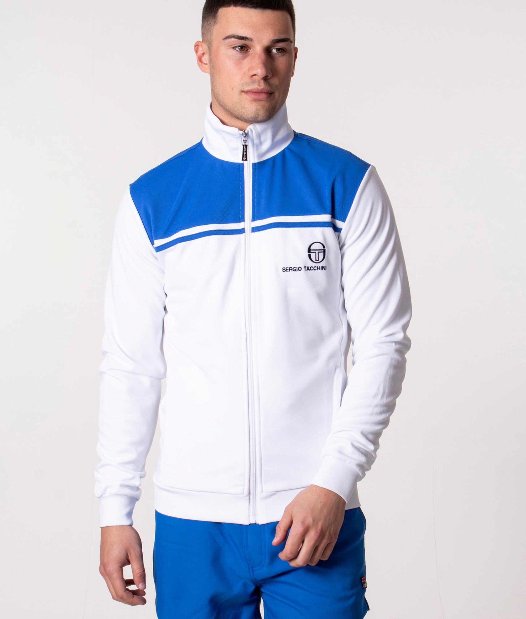 New Young Line Track Top White Palace-Blue| Sergio Tacchini | EQVVS