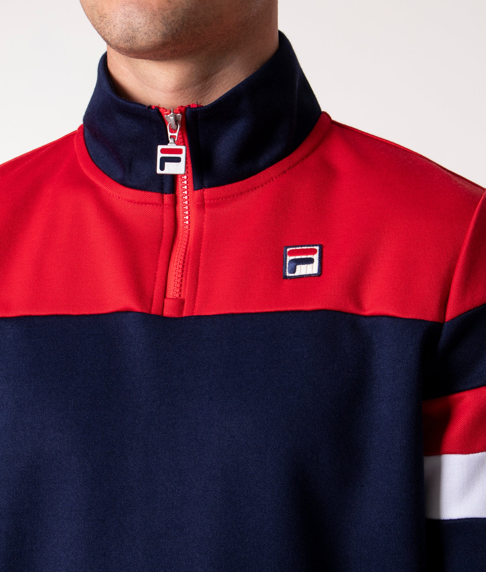 Quarter-Zip-Netpoint-Cycle-Sweatshirt-Peacoat/Chinese-Red/White-FILA-EQVVS