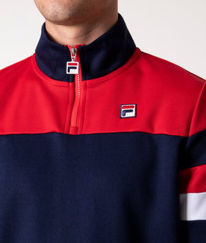 Quarter-Zip-Netpoint-Cycle-Sweatshirt-Peacoat/Chinese-Red/White-FILA-EQVVS