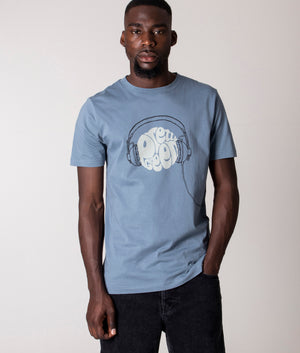 Headphones-Logo-T-Shirt-Blue-Pretty-Green-EQVVS